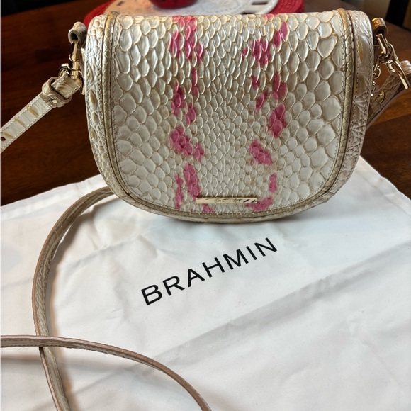 Brahmin Mini Asher Crossbody -pink and cream - Picture 9 of 13